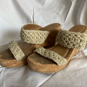 Boho Platform Slip On Wedges - US 7.5